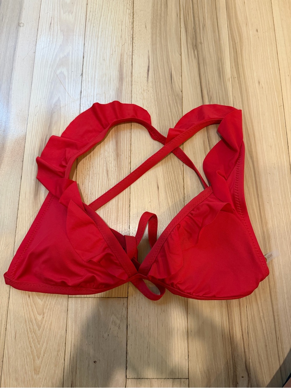 Shade & Shore red ruffle bikini top! Size Medium!